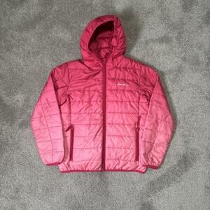 Girls Eddie Bauer Hooded Puffer Jacket Size M (10/12) Pink